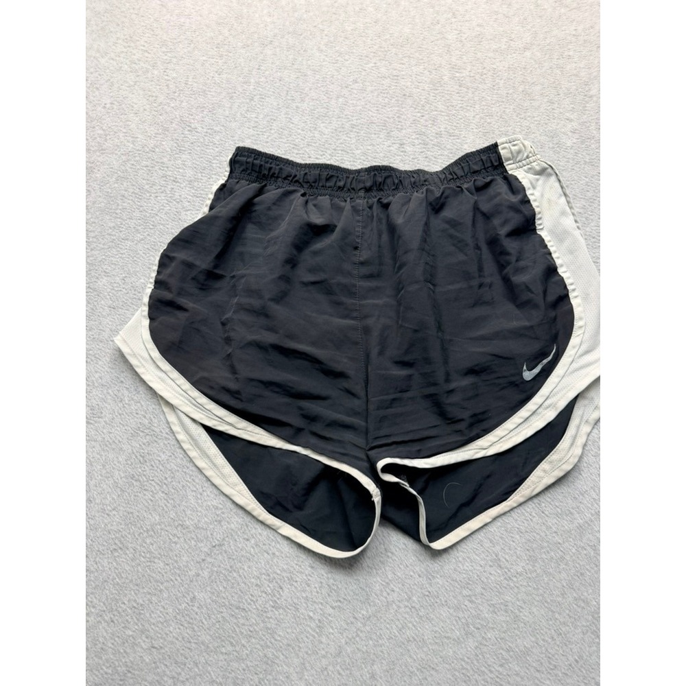 Nike Womens Tempo Running Shorts Black White Mesh Athletic Gym 3874